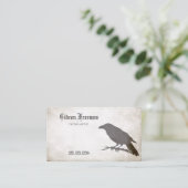 ヴィンテージブラック&ホワイトクロウタトゥーアーティスト 名刺 (スタンド正面)