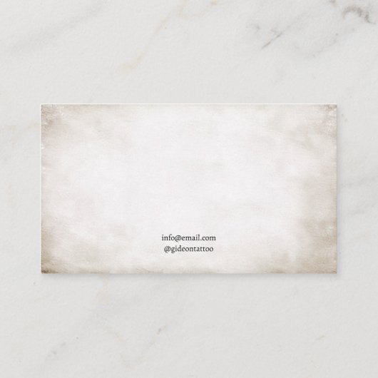 ヴィンテージブラック&ホワイトクロウタトゥーアーティスト 名刺 (裏面)