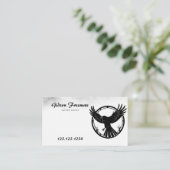 ヴィンテージブラック&ホワイトクロウ飛んでいるタトゥーアーティスト 名刺 (スタンド正面)