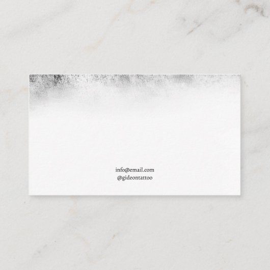 ヴィンテージブラック&ホワイトクロウ飛んでいるタトゥーアーティスト 名刺 (裏面)