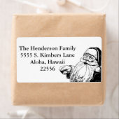 ヴィンテージブラック&ホワイトサンタ住所 シール (インサイチュ)