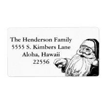 ヴィンテージブラック&ホワイトサンタ住所 シール