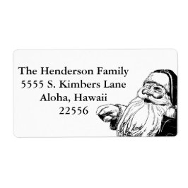 ヴィンテージブラック&ホワイトサンタ住所 シール