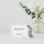 ヴィンテージブラック&ホワイトスネークタトゥーアーティスト 名刺 (スタンド正面)