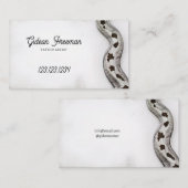 ヴィンテージブラック&ホワイトスネークタトゥーアーティスト 名刺 (正面/裏面)