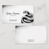 ヴィンテージブラック&ホワイトスネークタトゥーショップ 名刺 (正面/裏面)