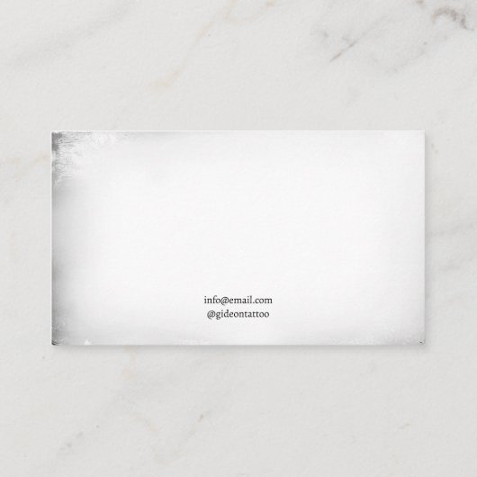 ヴィンテージブラック&ホワイトタイガータトゥーアーティスト 名刺 (裏面)