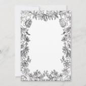 ヴィンテージブラック&ホワイトタペストリー結婚フローラ 招待状 (裏面)