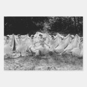 ヴィンテージブラック&ホワイトデコップバレリーナ ラッピングペーパーシート (正面3)