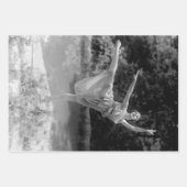 ヴィンテージブラック&ホワイトデコップバレリーナ ラッピングペーパーシート (正面)