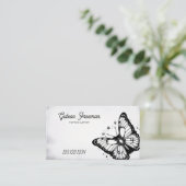 ヴィンテージブラック&ホワイトバタフライタトゥーショップ 名刺 (スタンド正面)