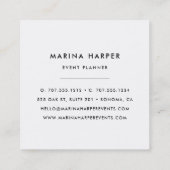 ヴィンテージブラック&ホワイトフローラスクエア スクエア名刺 (裏面)