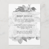 ヴィンテージブラック&ホワイトフローラ結婚ズゲスト詳細 エンクロージャーカード (正面)