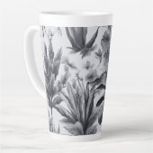 ヴィンテージブラック&ホワイトボタニカルラージ カフェラテマグ (左アングル)