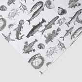 ヴィンテージブラック&ホワイトラインアートシークリーチャー 薄葉紙 (詳細)