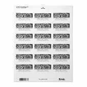 ヴィンテージブラック&ホワイトローズ差出人住所ラベル ラベル (フルシート)