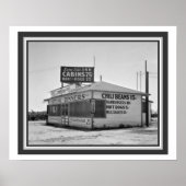 ヴィンテージブラック/ホワイトロードサイドカフェポスター16 x 20 ポスター (正面)