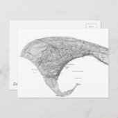 ヴィンテージブラック&ホワイト地方都市 ポストカード (正面/裏面)