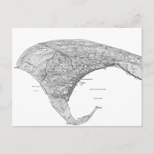 ヴィンテージブラック&ホワイト地方都市 ポストカード (正面)