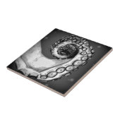 ヴィンテージブラック&ホワイト航海のタコ触手 タイル (側面)