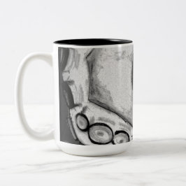 ヴィンテージブラック&ホワイト航海のタコ触手 ツートーンマグカップ