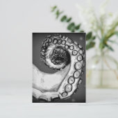 ヴィンテージブラック&ホワイト航海のタコ触手 ポストカード (スタンド正面)