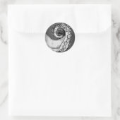 ヴィンテージブラック&ホワイト航海のタコ触手 ラウンドシール (バッグ)