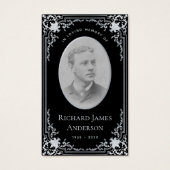 ヴィンテージブラック&ホワイト葬儀記念祈りの言葉カード (正面)