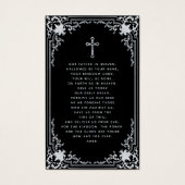 ヴィンテージブラック&ホワイト葬儀記念祈りの言葉カード (裏面)