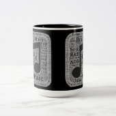 ヴィンテージブラック&ホワイト音楽ジャンル ツートーンマグカップ (中央)