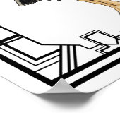 ヴィンテージブラック&ホワイト1930sビーズのドレス ポスター (角)