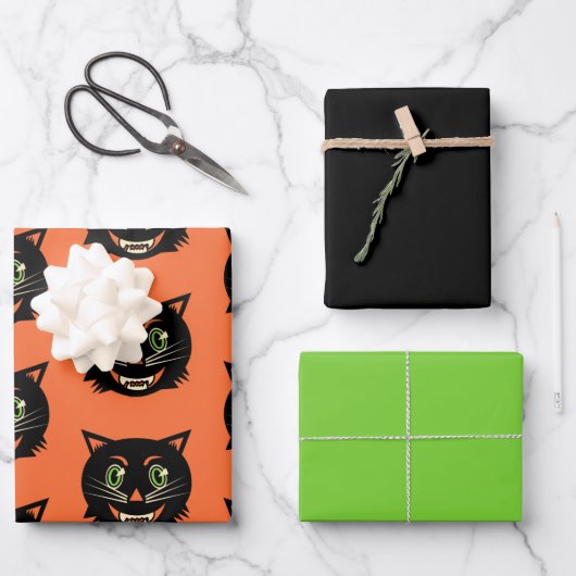 ヴィンテージブラック ラッピングペーパーシート (正面)