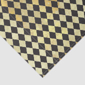 ヴィンテージブラック&金ゴールドハーレクインパターン 薄葉紙 (詳細)