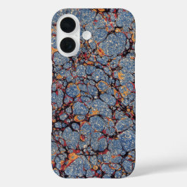 ヴィンテージブラック&金ゴールドマーブル紙 iPhone 16ケース