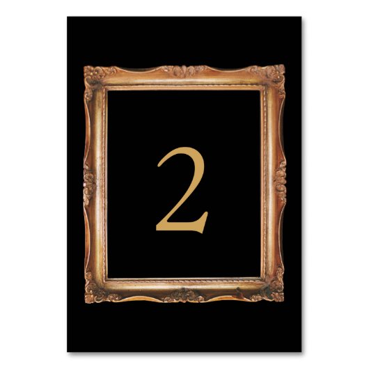 ヴィンテージブラック&金ゴールド結婚ズ テーブルナンバー (正面)