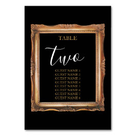 ヴィンテージブラック&金ゴールド結婚ズ テーブルナンバー