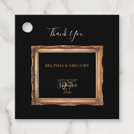 ヴィンテージブラック&金ゴールド結婚ズ フェイバータグ (正面)