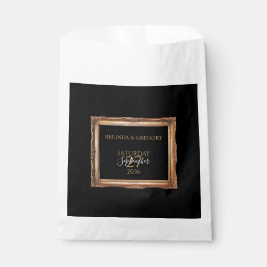 ヴィンテージブラック&金ゴールド結婚ズ フェイバーバッグ (正面)