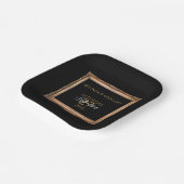 ヴィンテージブラック&金ゴールド結婚ズ ペーパープレート (傾斜あり)