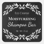 ヴィンテージブラックDIYシャンプー無地のバーラベル スクエアシール (正面)