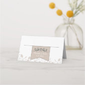 ヴィンテージブラックTan Library結婚の座席表 プレイスカード (裏面)