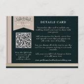 ヴィンテージブラックTan QRコード結婚のカード挿入 エンクロージャーカード (正面)