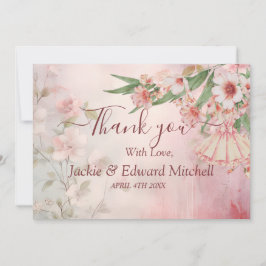 ヴィンテージブラッシュドレス ウェディング サンクス サンキューカード