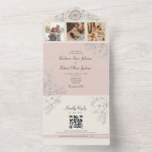 ヴィンテージブラッシュピンクの写真付き結婚式 オールインワン招待状 (内側)