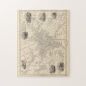 ヴィンテージブラッドフォードイングランドの地図（1851年） ジグソーパズル (縦)