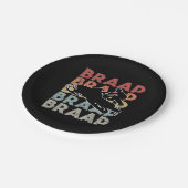 ヴィンテージブラップスノーモービルTシャツIレトロスノースレッド ペーパープレート (アングル)