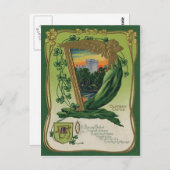 ヴィンテージブラニーキャッスルセントパトリックのグリーティングカード ポストカード (正面/裏面)