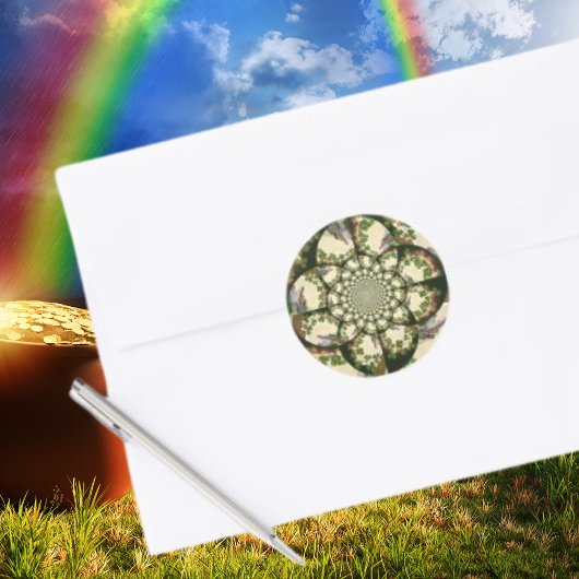 ヴィンテージブラニーキャッスル&シャームロック万華鏡のように千変万化するパターン ラウンドシール