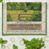 ヴィンテージブラニー城の旅行広告 キッチンタオル (折り畳み)