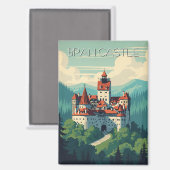 ヴィンテージブランキャッスルルーマニア マグネット (正面/裏面)